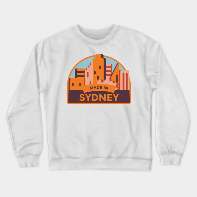 Made In Sydney Sticker Crewneck Sweatshirt by RajaGraphica